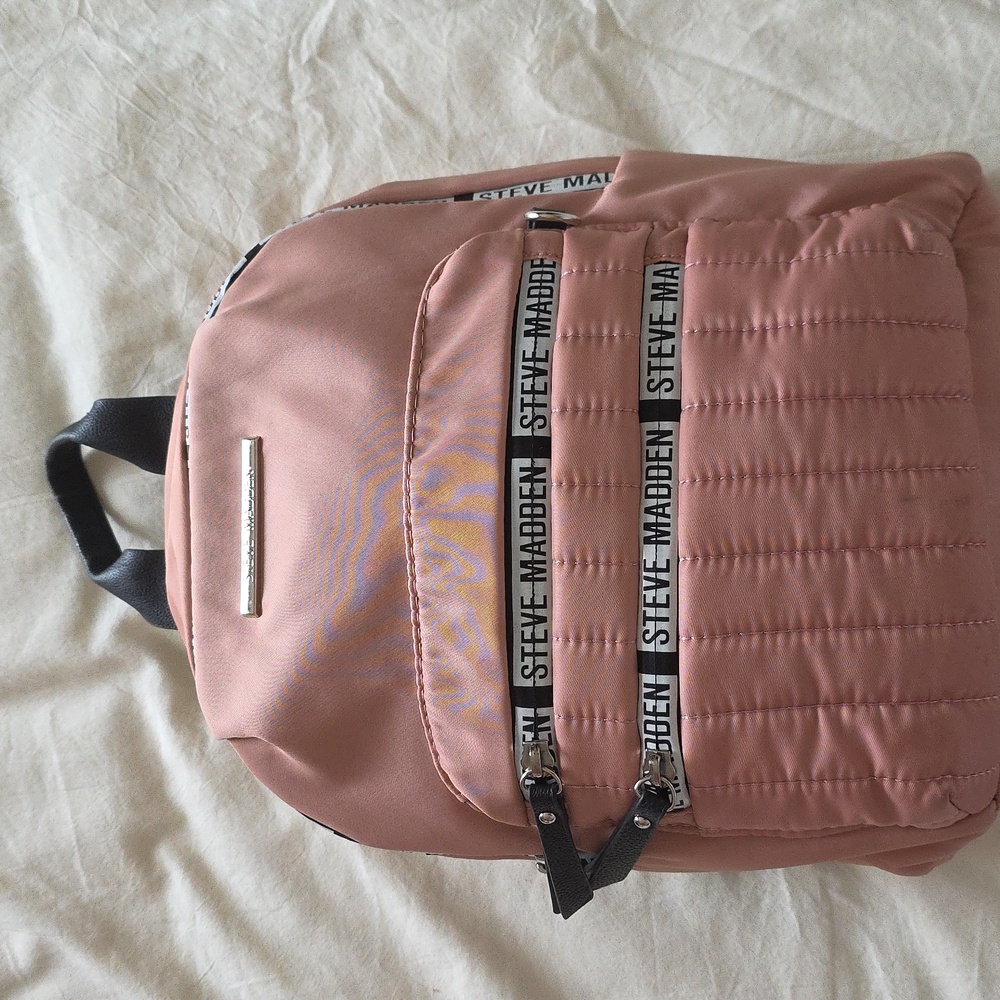 Steve Madden Pink Satin Backpack